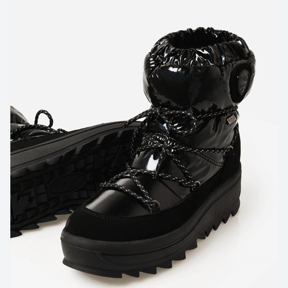 PAJAR Women's Taya Nylon Lace-Up Boot Snow Black Size 9 - 9.5